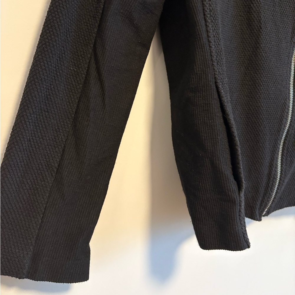 Eileen Fisher Textured Black Moto Jacket | Size Large Petite - Picture 5 of 9